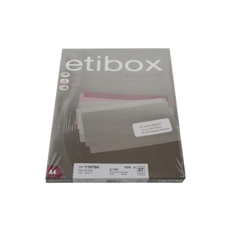 Etibox - ETIQUETAS ADH.IMPR. ETIBOX A4 BLANCA CAJ - ET119766