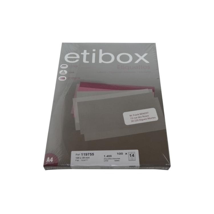Etibox - ETIQUETAS ADH.IMPR. ETIBOX A4 BLANCA CAJ - ET119755