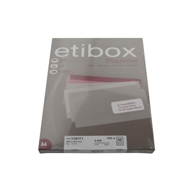 Etibox - ETIQUETAS ADH.IMPR. ETIBOX A4 BLANCA CAJ - ET119771