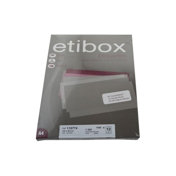 Etibox - ETIQUETAS ADH.IMPR. ETIBOX A4 BLANCA CAJ - ET119774