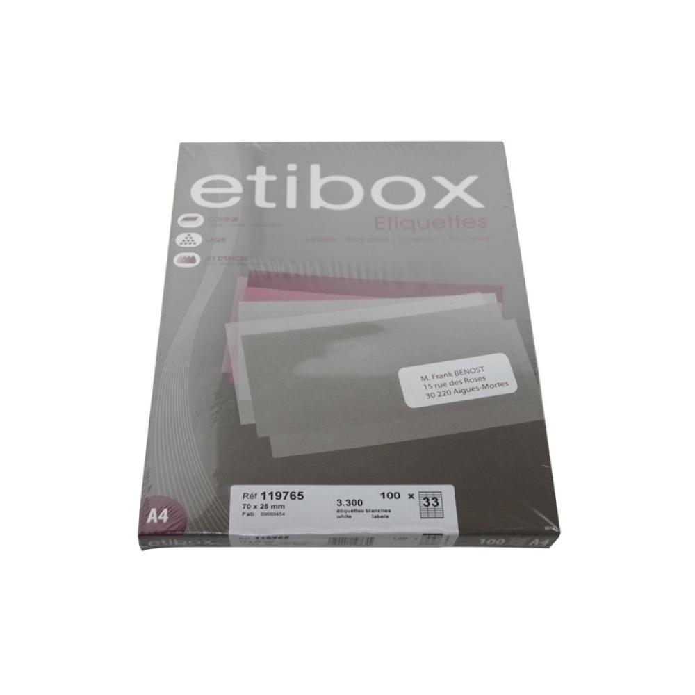 Etibox - ETIQUETAS ADH.IMPR. ETIBOX A4 BLANCA CAJ - ET119765