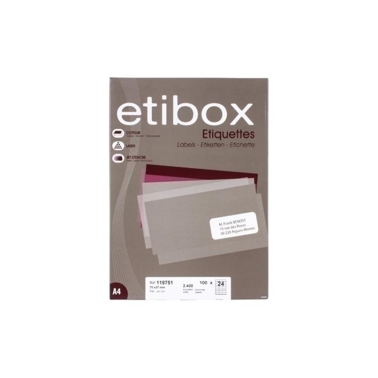 Etibox - ETIQUETAS ADH.IMPR. ETIBOX A4 BLANCA CAJ - ET119753