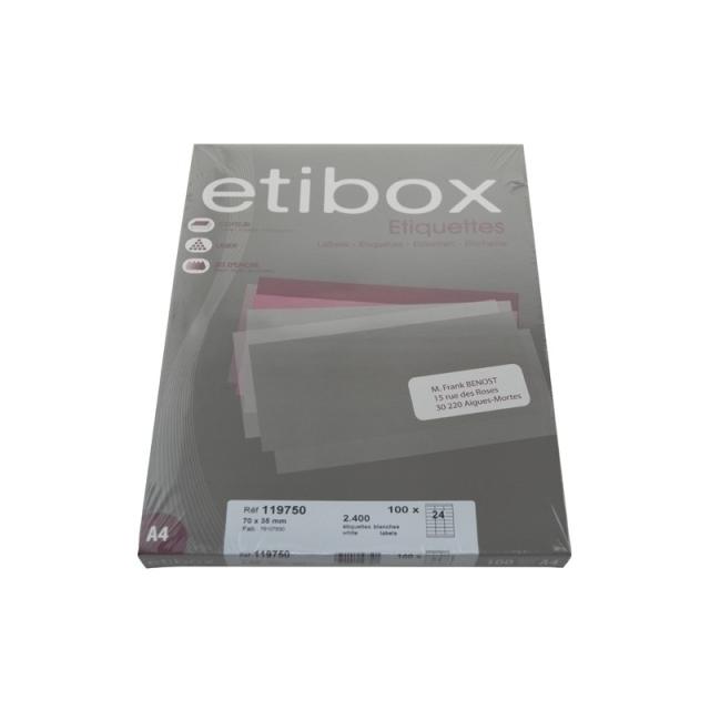 Etibox - ETIQUETAS ADH.IMPR. ETIBOX A4 BLANCA CAJ - ET119750