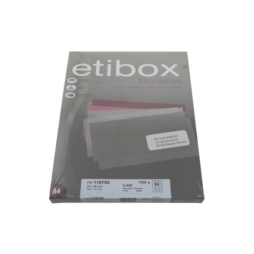 Etibox - ETIQUETAS ADH.IMPR. ETIBOX A4 BLANCA CAJ - ET119750
