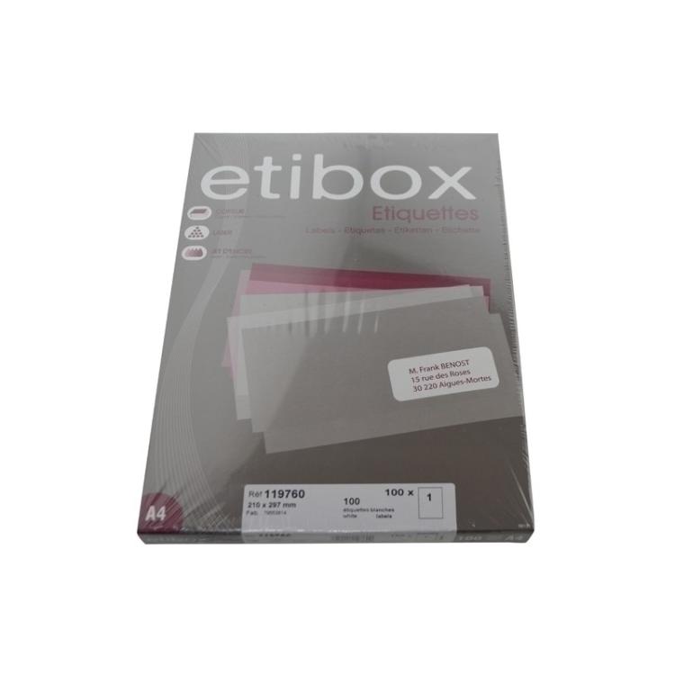 Etibox - ETIQUETAS ADH.IMPR. ETIBOX A4 BLANCA CAJ - ET119760