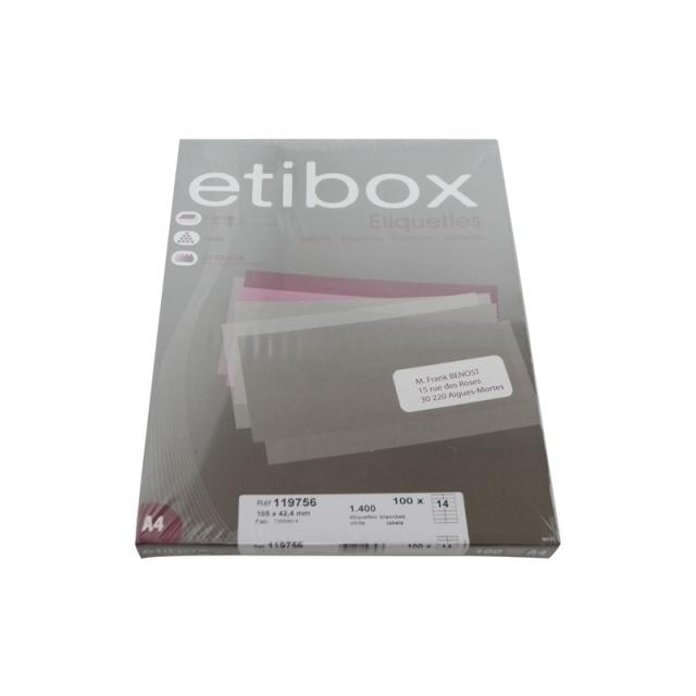 Etibox - ETIQUETAS ADH.IMPR. ETIBOX A4 BLANCA CAJ - ET119756