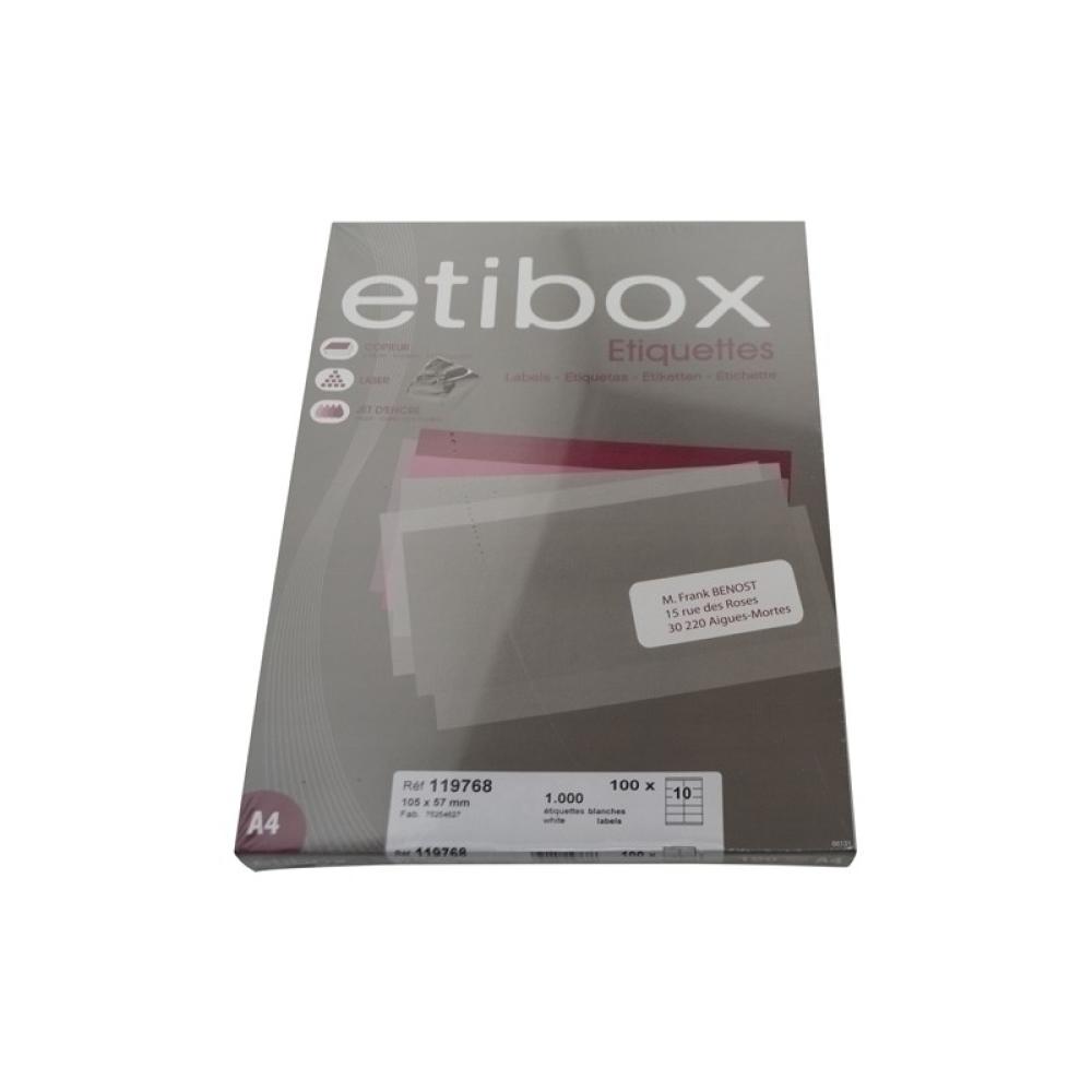 Etibox - ETIQUETAS ADH.IMPR. ETIBOX A4 BLANCA CAJ - ET119768