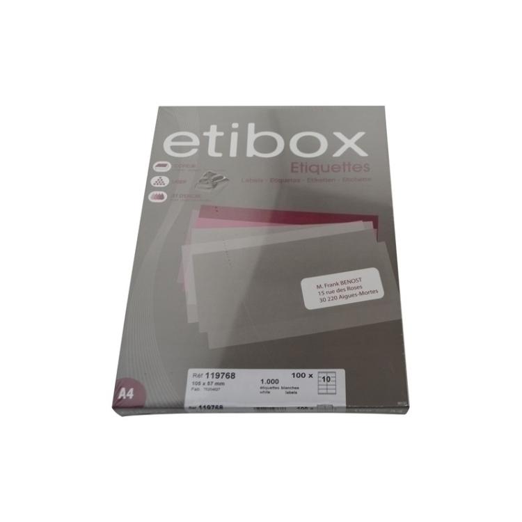 Etibox - ETIQUETAS ADH.IMPR. ETIBOX A4 BLANCA CAJ - ET119768