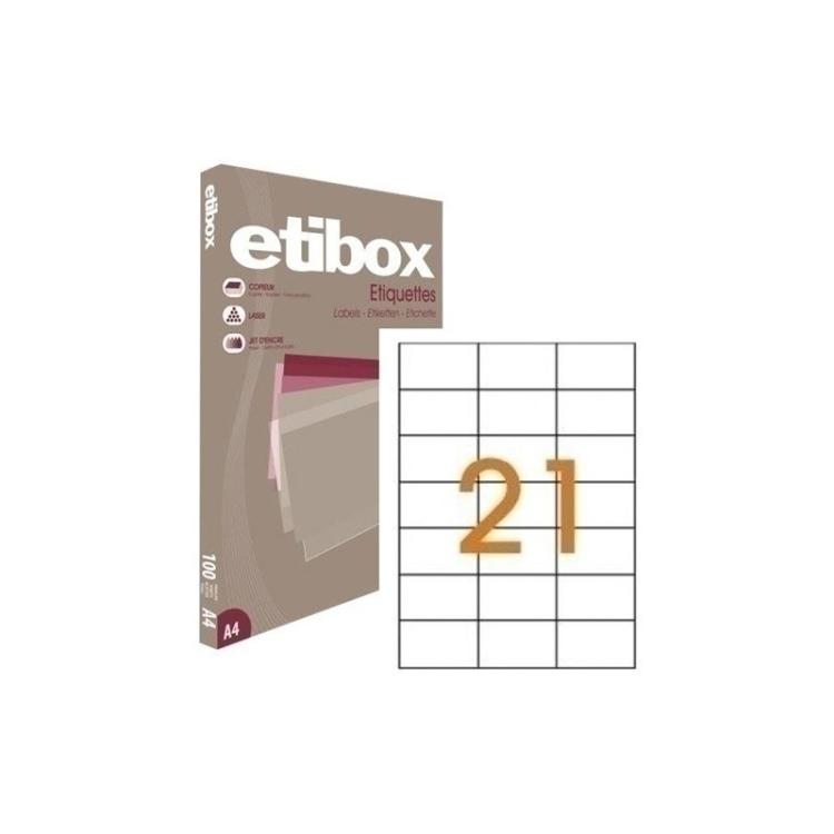 Etibox - ETIQUETAS ADH.IMPR. ETIBOX A4 BLANCA CAJ - ET119752