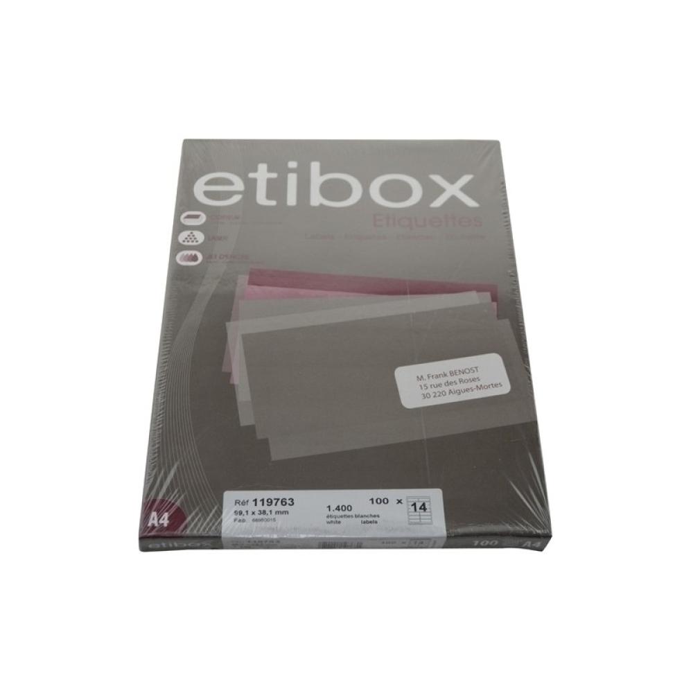 Etibox - ETIQUETAS ADH.IMPR. ETIBOX A4 BLANCA CAJ - ET119763