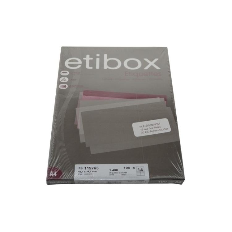 Etibox - ETIQUETAS ADH.IMPR. ETIBOX A4 BLANCA CAJ - ET119763