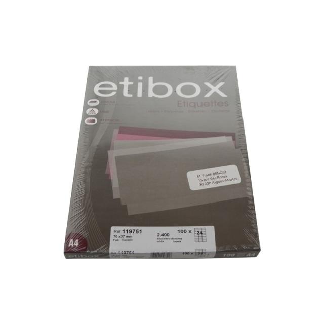 Etibox - ETIQUETAS ADH.IMPR. ETIBOX A4 BLANCA CAJ - ET119751