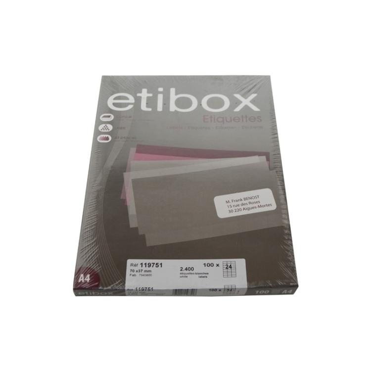 Etibox - ETIQUETAS ADH.IMPR. ETIBOX A4 BLANCA CAJ - ET119751