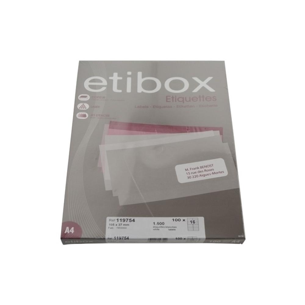 Etibox - ETIQUETAS ADH.IMPR. ETIBOX A4 BLANCA CAJ - ET119754
