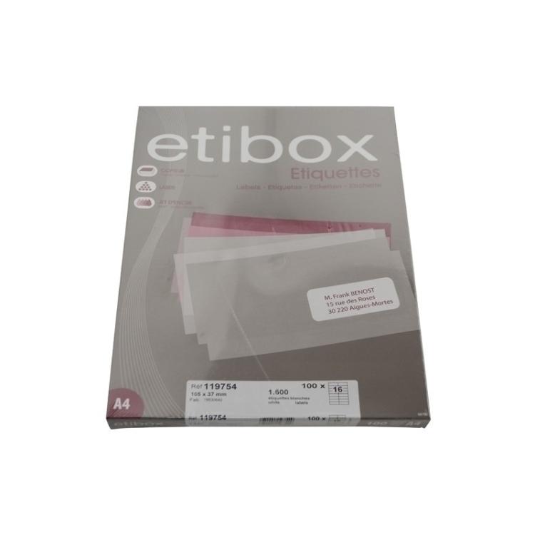 Etibox - ETIQUETAS ADH.IMPR. ETIBOX A4 BLANCA CAJ - ET119754