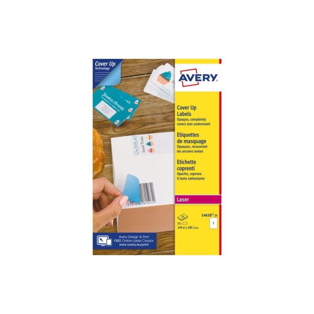 Avery - L4610-25 etiqueta autoadhesiva Rectángulo Permanente Blanco 25 pieza(s)