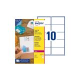 Avery - L4612-25 etiqueta autoadhesiva Rectángulo Permanente Blanco 250 pieza(s)