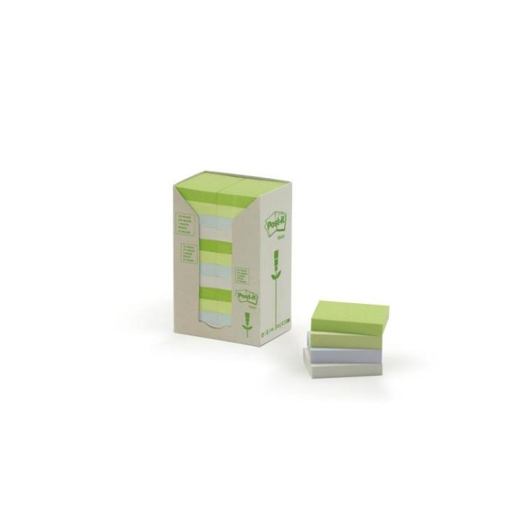 Post-It - 653-1RPT etiqueta autoadhesiva Azul, Verde, Gris 24 pieza(s)