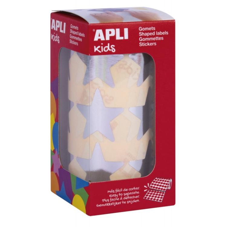 APLI - 17867 etiqueta autoadhesiva Estrella Permanente Plata