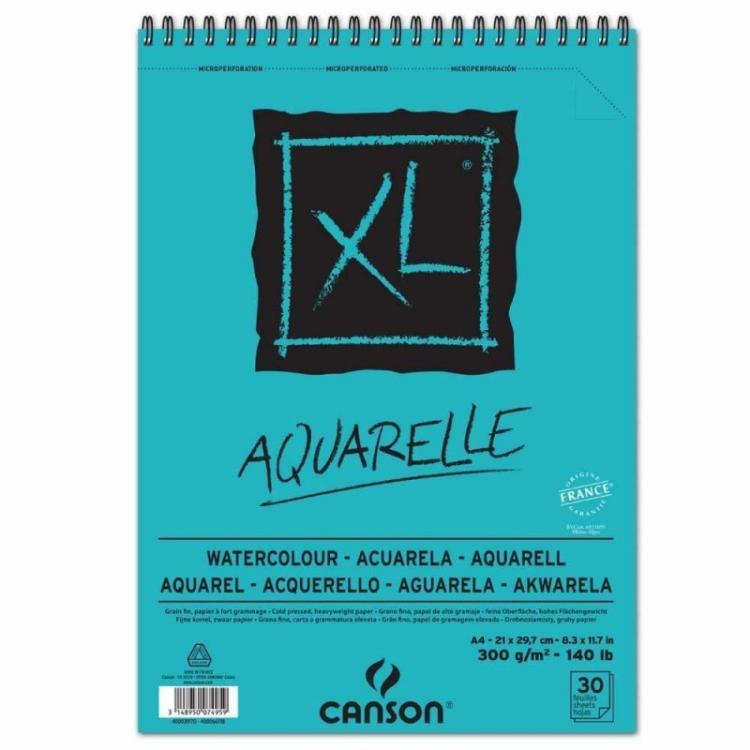 Canson - XL Aquarelle A4 cuaderno y block 30 hojas Azul