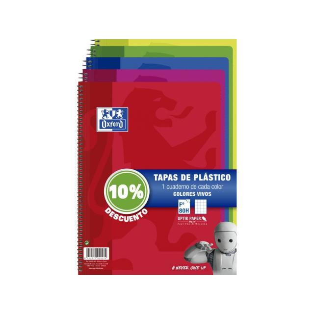 Oxford - 400091365 cuaderno y block A4 80 hojas Colores surtidos