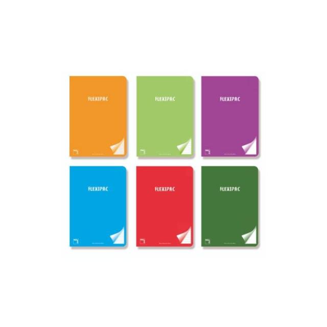 Pacsa - LIBRETA FLEXIPAC TAPA PLASTICO 90 GRS. A-4 (210X297MM.) 48 HOJAS CUADRÍCULA 4X4 CON MARGEN SURTIDO PACSA 20056 - Color n