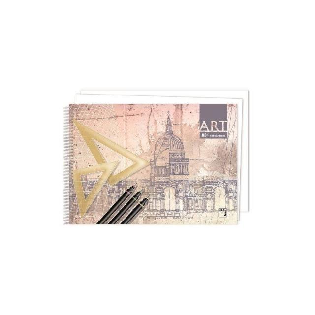 Pacsa - CUADERNO BLOCKS DIBUJO ART 140 GRS. A3+ (460 X 325MM.) 20 HOJAS LISO SIN RECUADRO PACSA 18843