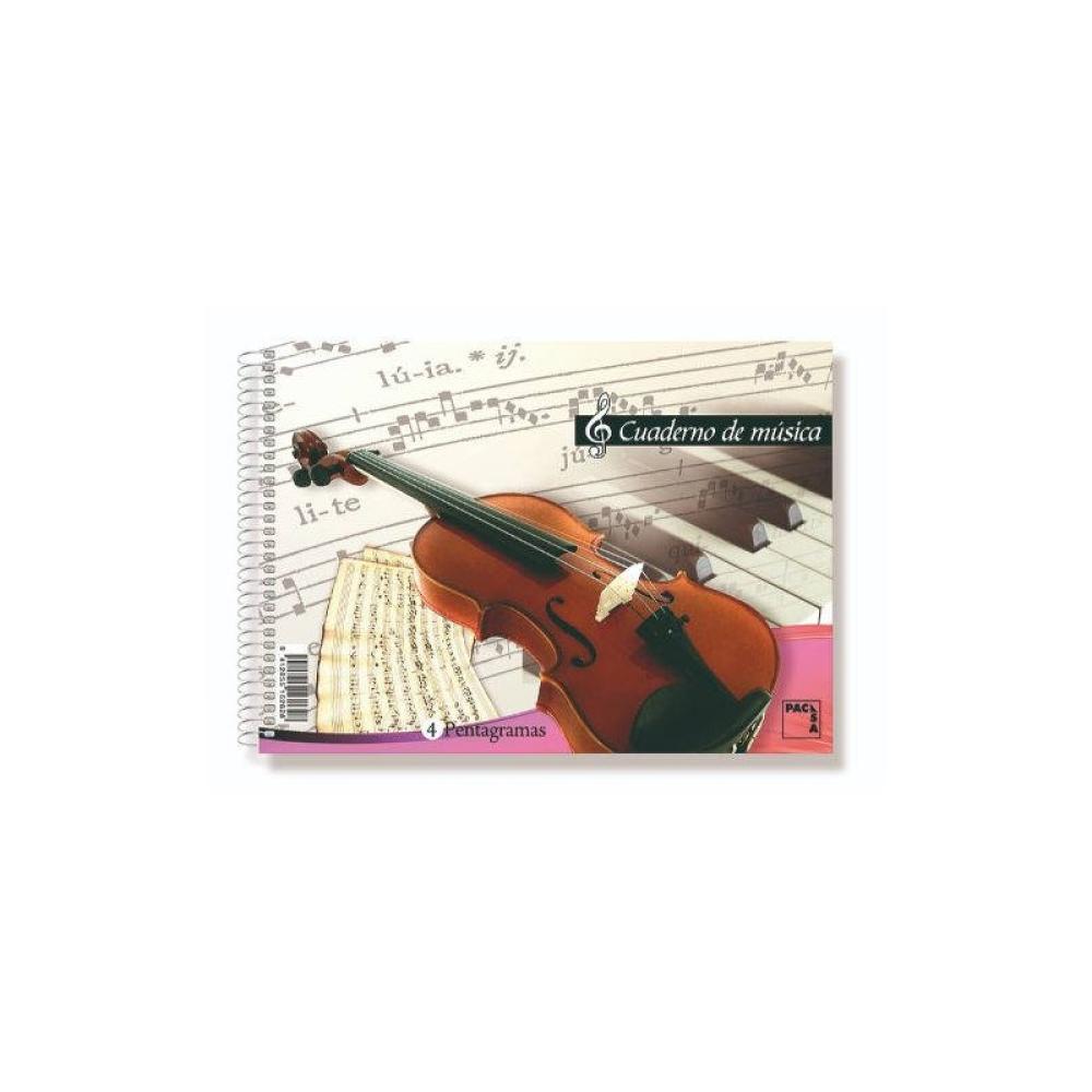 Pacsa - CUADERNO BLOCKS DE MUSICA 80 GRS. 4º (155X215MM.) 20 HOJAS 4 PENTAGRAMAS PACSA 18804