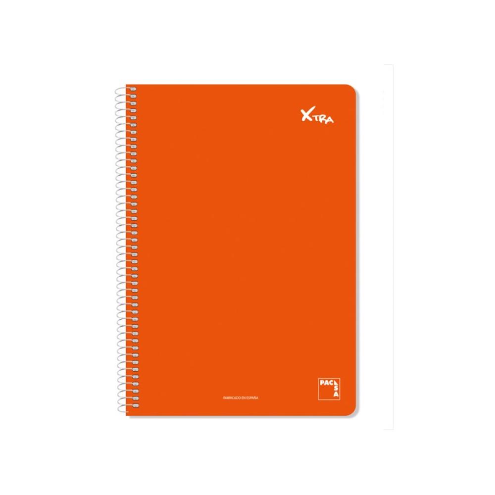 Pacsa - CUADERNO SERIE XTRA 60GR.TAPA CONTRACOLADA FOLIO (215X310MM.) 80 HOJAS CUADRÍCULA 4X4 COLOR ROJO PACSA 16729
