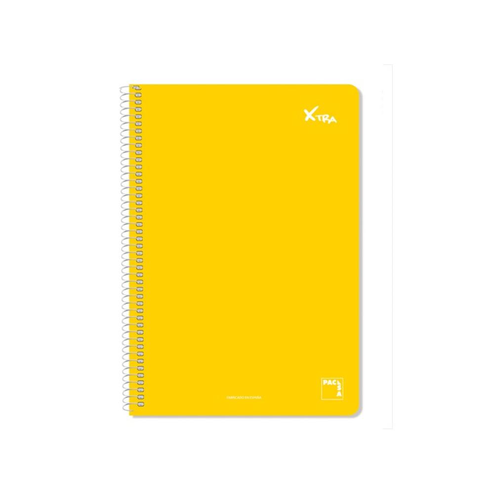 Pacsa - CUADERNO SERIE XTRA 60GR.TAPA CONTRACOLADA FOLIO (215X310MM.) 80 HOJAS CUADRÍCULA 4X4 COLOR AMARILLO PACSA 16050
