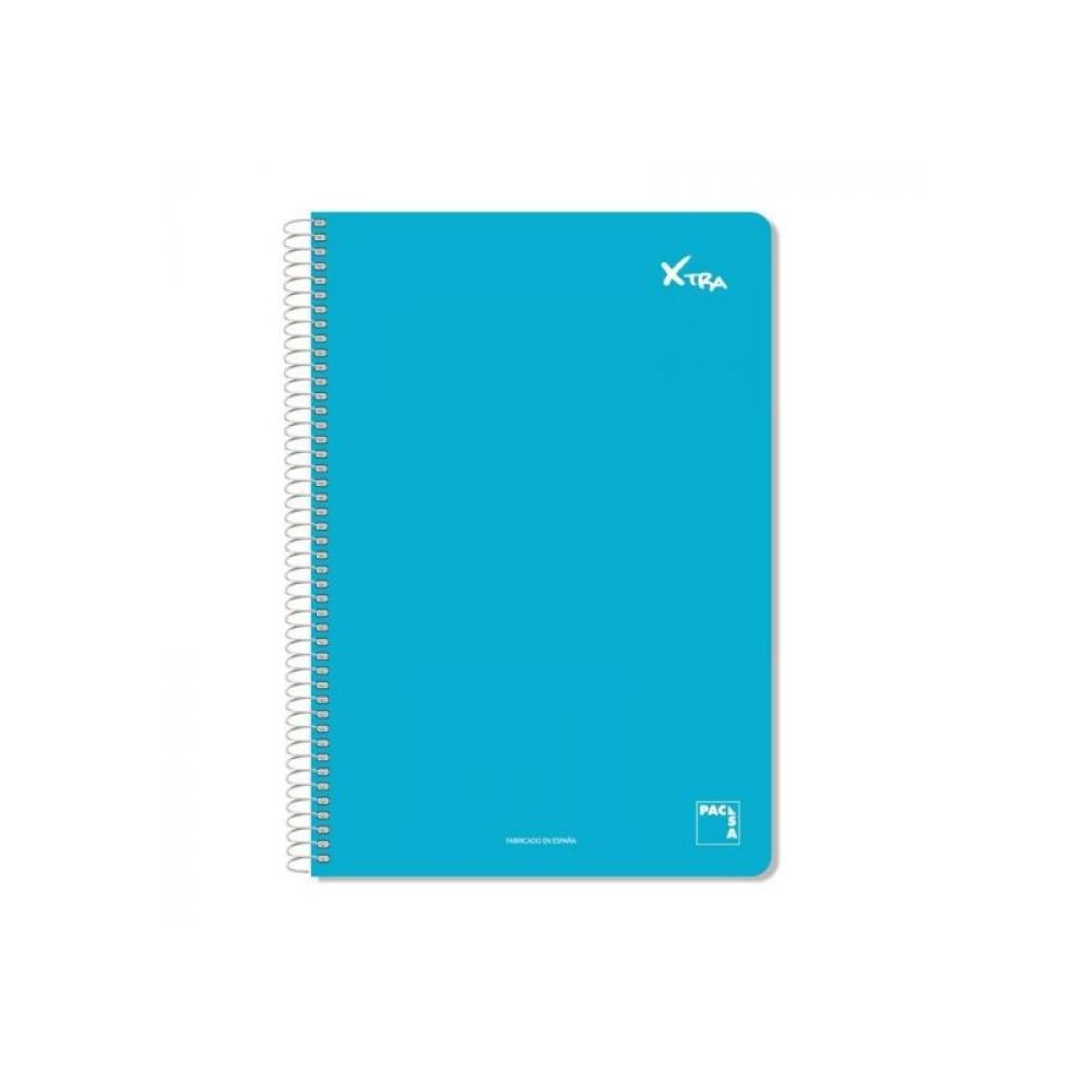 Pacsa - CUADERNO SERIE XTRA 60GR.TAPA CONTRACOLADA FOLIO (215X310MM.) 80 HOJAS CUADRÍCULA 4X4 COLOR AZUL PACSA 16070