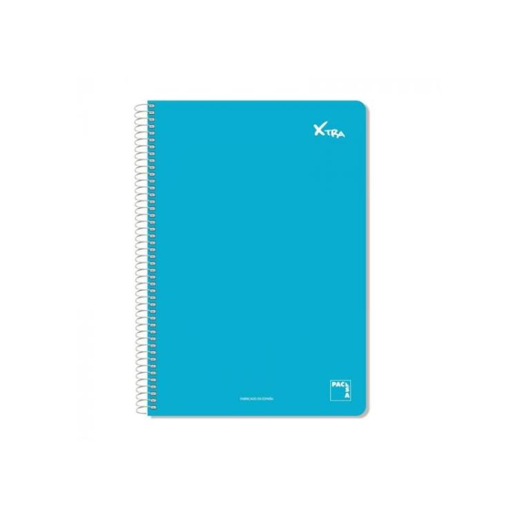 Pacsa - CUADERNO SERIE XTRA 60GR.TAPA CONTRACOLADA FOLIO (215X310MM.) 80 HOJAS CUADRÍCULA 4X4 COLOR AZUL PACSA 16070