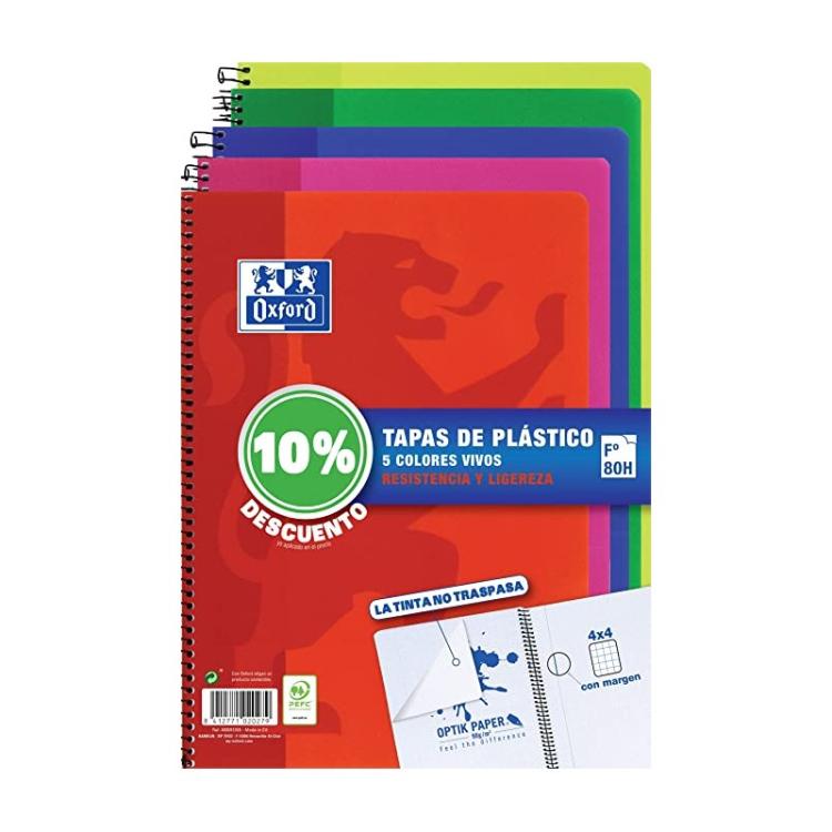 Oxford - 400122761 cuaderno y block A4 80 hojas Colores surtidos
