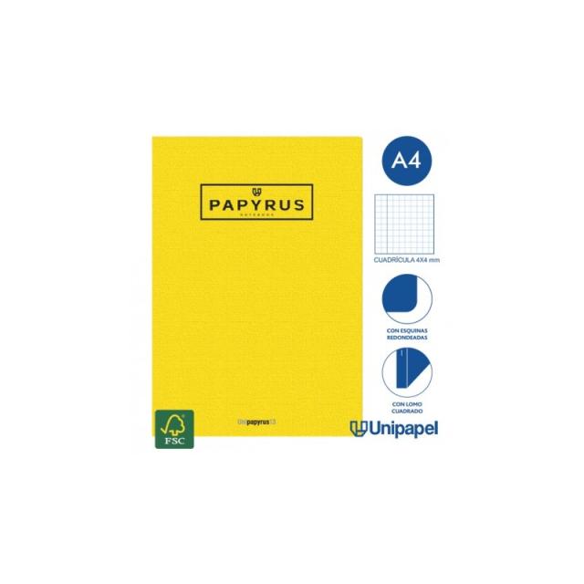 Papyrus - LIBRETA GRAPADA GOFRADA A4 48 HOJAS 90GR. 4X4 COLORES SURTIDOS PAPYRUS 88420599 - Color no elegible