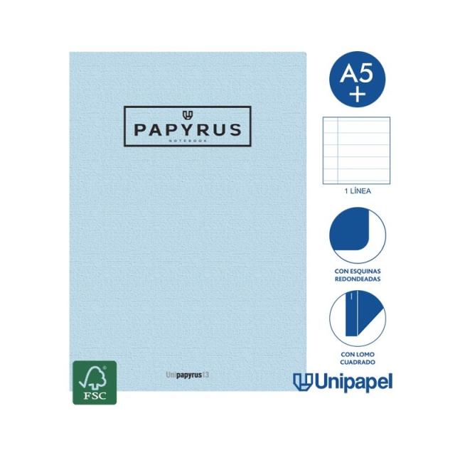 Papyrus - LIBRETA GRAPADA GOFRADA A5+ 48 HOJAS 90GR. 1 LINEA COLORES SURTIDOS PAPYRUS 88430699 - Color no elegible