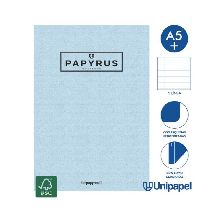 Papyrus - LIBRETA GRAPADA GOFRADA A5+ 48 HOJAS 90GR. 1 LINEA COLORES SURTIDOS PAPYRUS 88430699 - Color no elegible