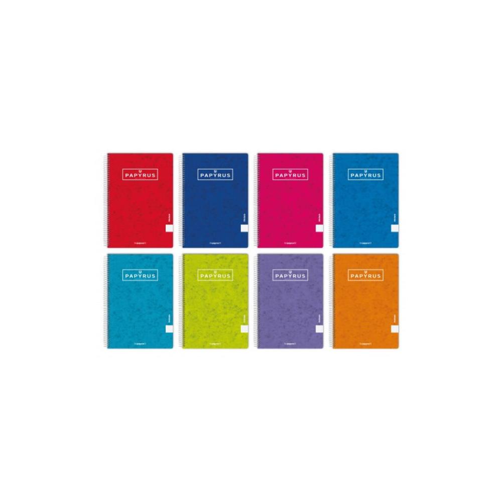 Papyrus - CUADERNO TAPA CONTRACOLADA UNICLASIC FOLIO 80 HOJAS 90GR. 4X4 COLORES SURTIDOS PAPYRUS 88441099 - Color no elegible