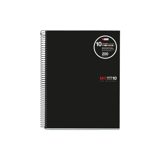 Miquelrius - CUADERNO ESPIRAL NB-10 A4 200 HOJAS 5X5MM POLIPROPILENO NEGRO MIQUELRIUS 47009