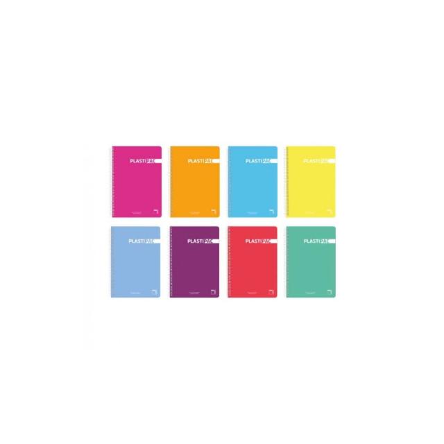 Pacsa - CUADERNO PLASTIPAC 90 GRS. TAPA POLIPROPILENO 4º 80 HOJAS MM CON MARGEN SURTIDO PACSA 16575 - Color no elegible