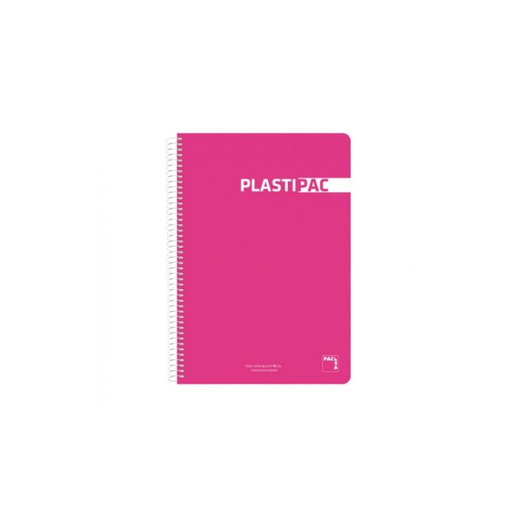 Pacsa - CUADERNO PLASTIPAC 90 GRS. TAPA POLIPROPILENO 4º 80 HOJAS LISO CON MARGEN SURTIDO PACSA 16573 - Color no elegible