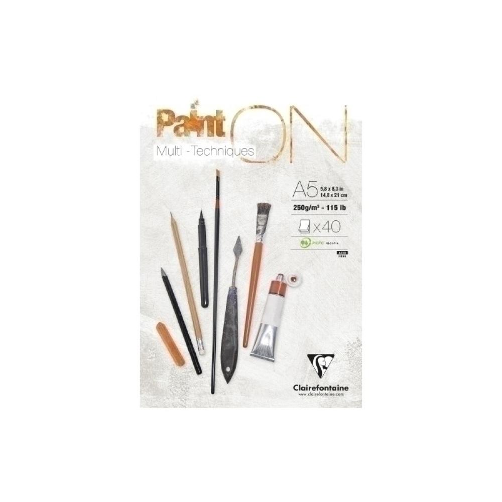 Clairefontaine - BLOCK DIBUJO CLAIR.PAINT ON MULTIT. A5 2 - Pack de 4 unidades