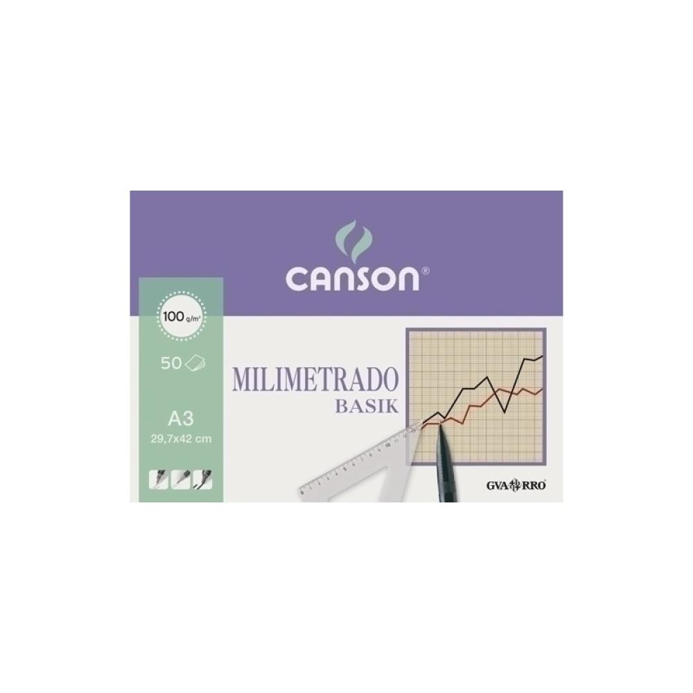 Canson - BLOCK DIB.G-C MILIMETRADO (enc) A3 50h