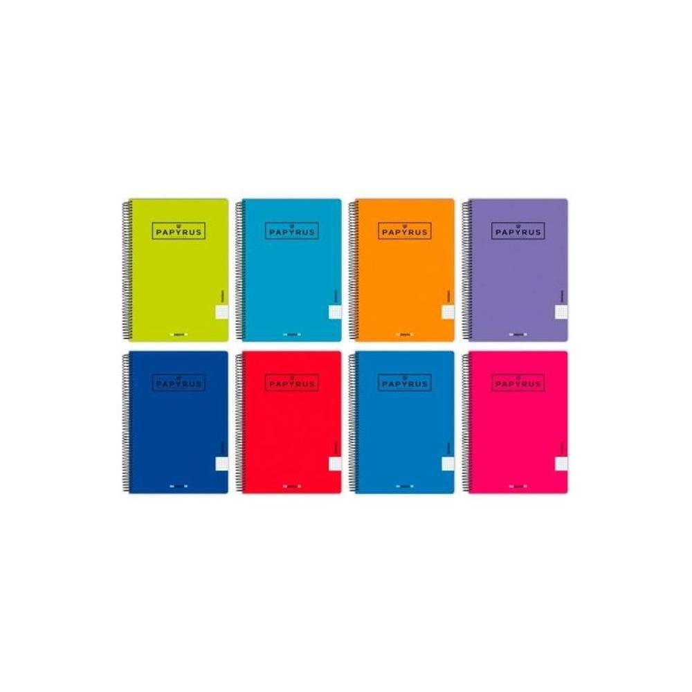 Papyrus - PAPYRUS CUADERNO TAPA PP 08-UNICLASIC 80H 90GR PAUTA 3,5MM CUARTO COLORES SURTIDOS - Pack de 5 unidades - Color no ele