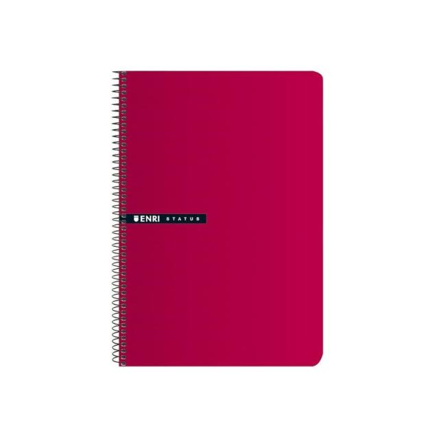 ENRI - ENRI CUADERNO ESPIRAL 100 HOJAS 4X4 TAPAS DURAS 4º ROJO -5U-