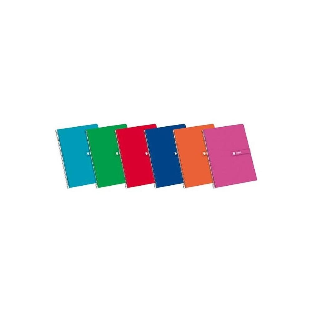 ENRI - ENRI CUADERNO ESPIRAL FOLIO T/ DURA 80H DOBLE PAUTA 3MM COLORES SURTIDOS -5U- - Color no elegible