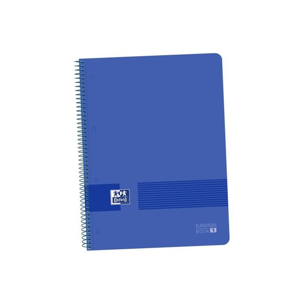 Oxford - OXFORD LIVE&GO CUADERNO EUROPEANBOOK 1 ESPIRAL 80H 5X5 T/PLÁSTICO A4+ AZUL MARINO -5U-