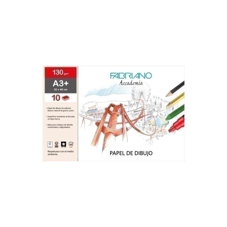 Fabriano - LAMINAS DIBUJO FABRIANO A3+ LISA B/10 - Pack de 10 unidades