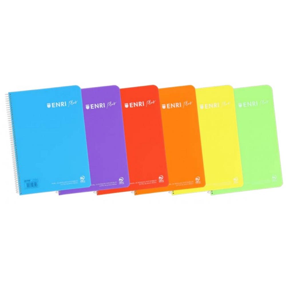ENRI - Plus cuaderno y block 80 hojas Colores surtidos 400133610 Pack 5 Unid - Color no elegible