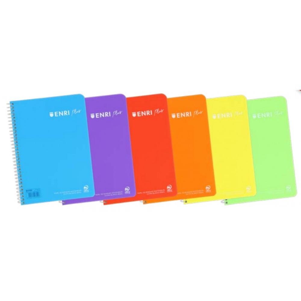 ENRI - Plus cuaderno y block A4 80 hojas Colores surtidos 400133619 Pack 5 Unid - Color no elegible