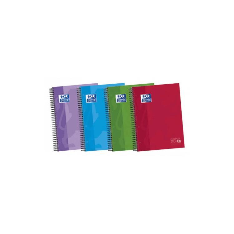 Oxford - CUADERNO EUROPEANBOOK 4 TAPA EXTRADURA A4+ 120 HOJAS 5X5 COLORES SURTIDOS CON SEPARADORES-50% HOJAS GRATIS OXFORD 40002